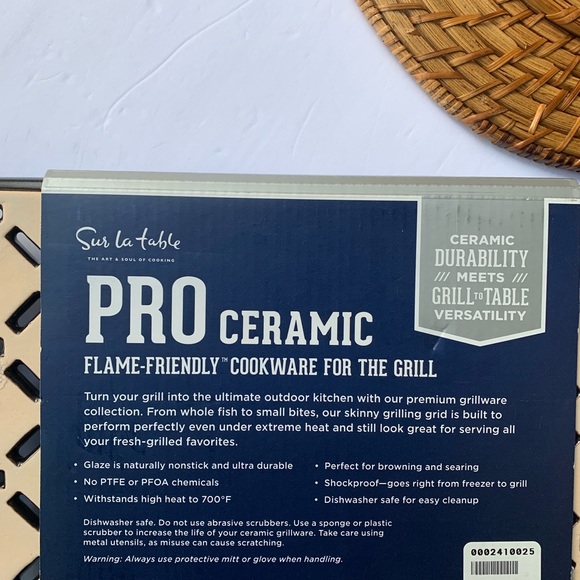 NWT Sur La Table Pro Ceramic Grilling Grid 7x19 - Picture 5 of 7